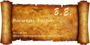 Baronyai Eszter névjegykártya